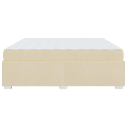 Bettrahmen mit Matratze Creme 200 x 200 cm Stoff