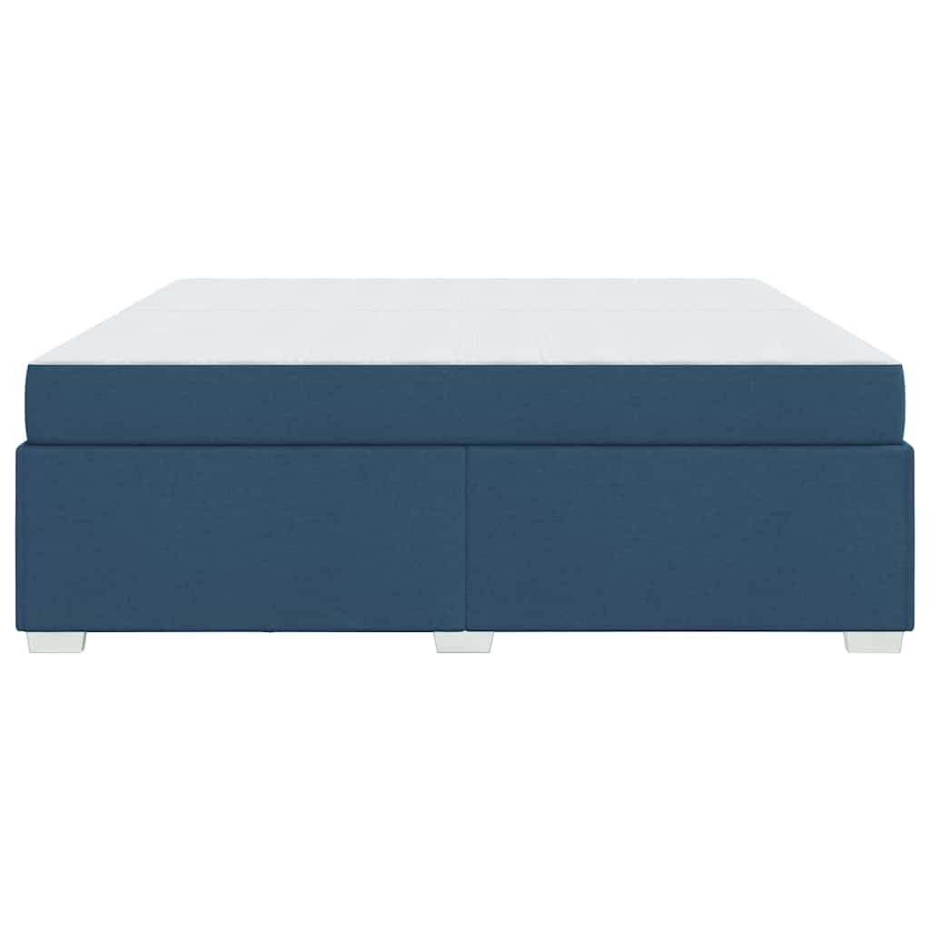 Bettrahmen mit Matratze Blau 200 x 200 cm Stoff