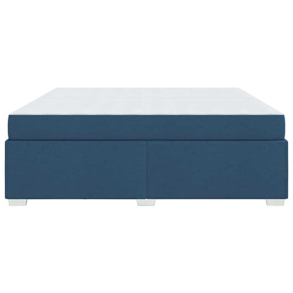 Bettrahmen mit Matratze Blau 200 x 200 cm Stoff