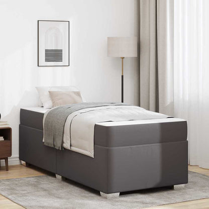 Bettrahmen mit Matratze Grau 80 x 200 cm Stoff