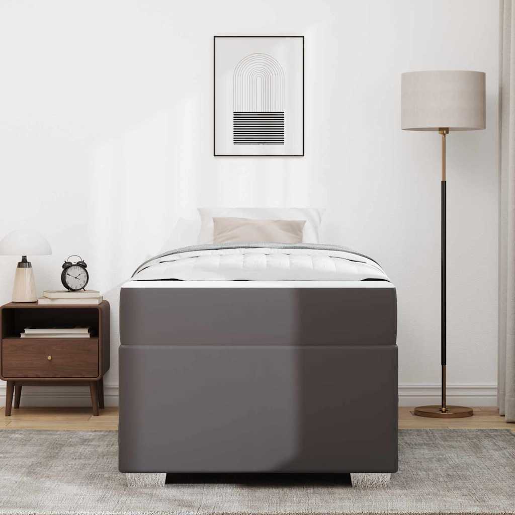 Bettrahmen mit Matratze Grau 80 x 200 cm Stoff