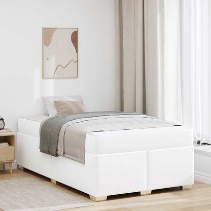 Bettrahmen mit Matratze Weiß 120 x 190 cm Stoff