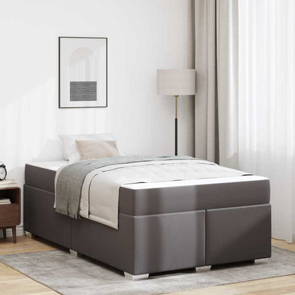 Bettrahmen mit Matratze Grau 120 x 190 cm Stoff