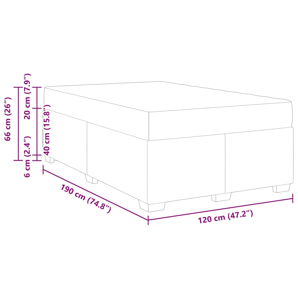 Bettrahmen mit Matratze Grau 120 x 190 cm Stoff