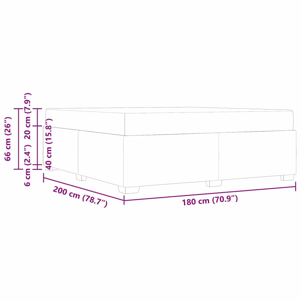 Bettrahmen mit Matratze Weiß 180 x 200 cm Stoff