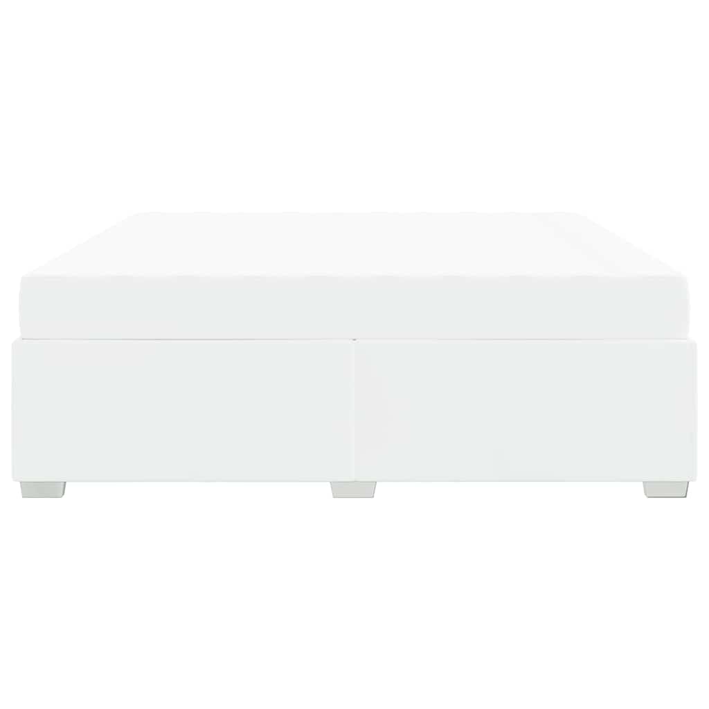 Bettrahmen mit Matratze Weiß 200 x 200 cm Stoff