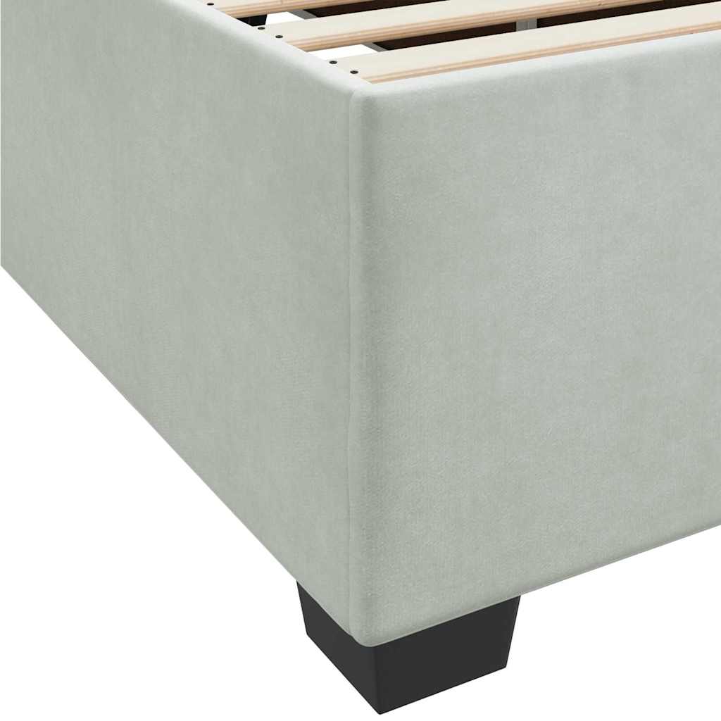Bettrahmen mit Matratze Hellgrau 80 x 200 cm Stoff