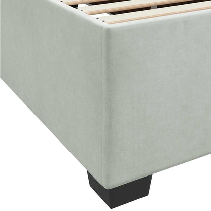 Bettrahmen mit Matratze Hellgrau 80 x 200 cm Stoff