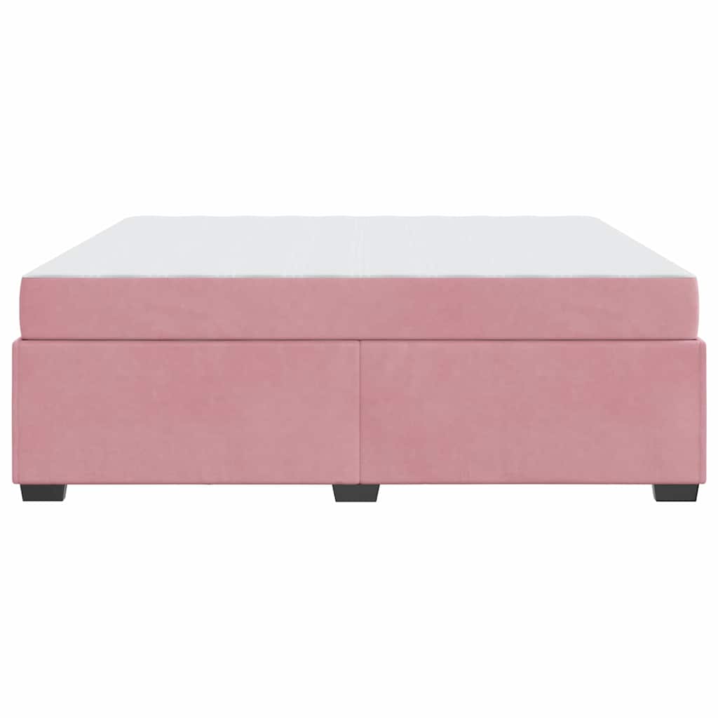Bettrahmen mit Matratze Rosa 180 x 200 cm Stoff