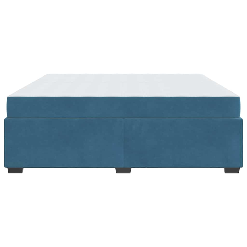 Bettrahmen mit Matratze Dunkelblau 200 x 200 cm Stoff