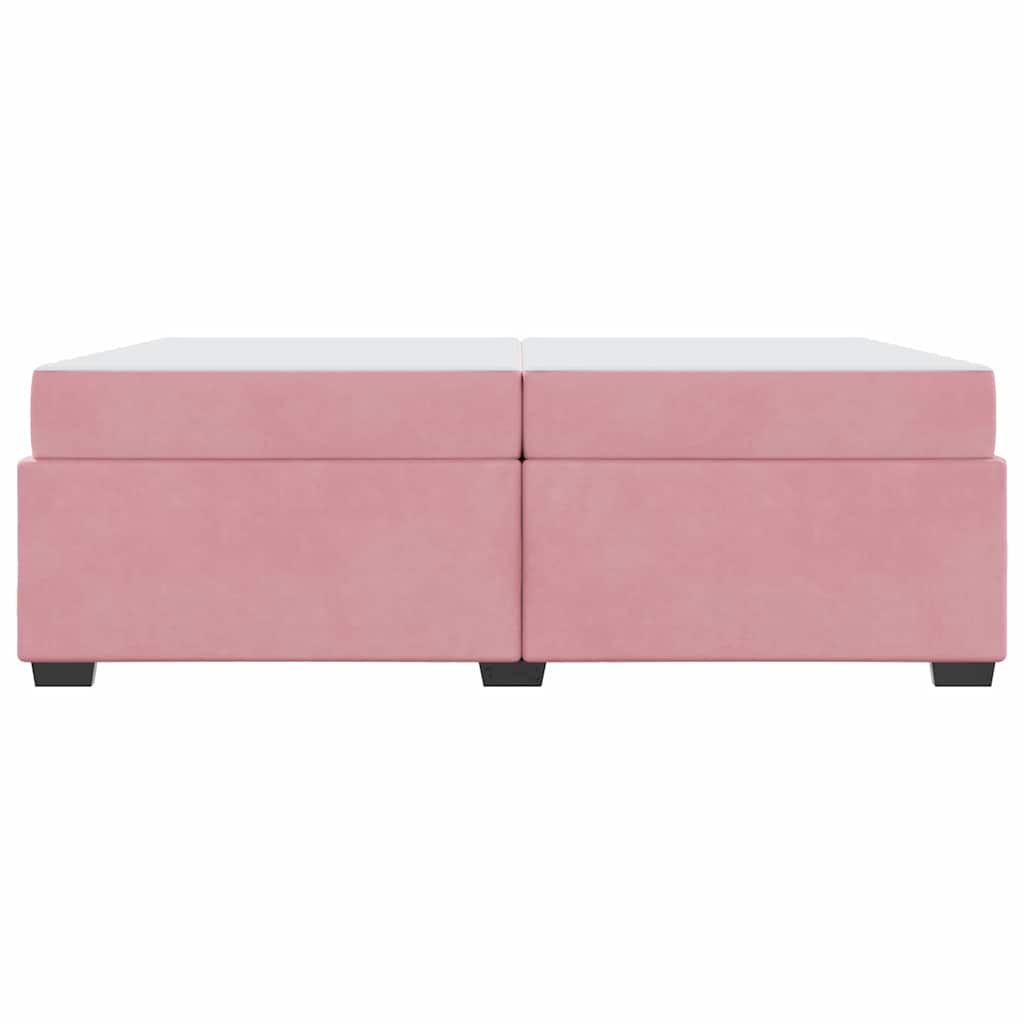 Bettrahmen mit Matratze Rosa 200 x 200 cm Stoff