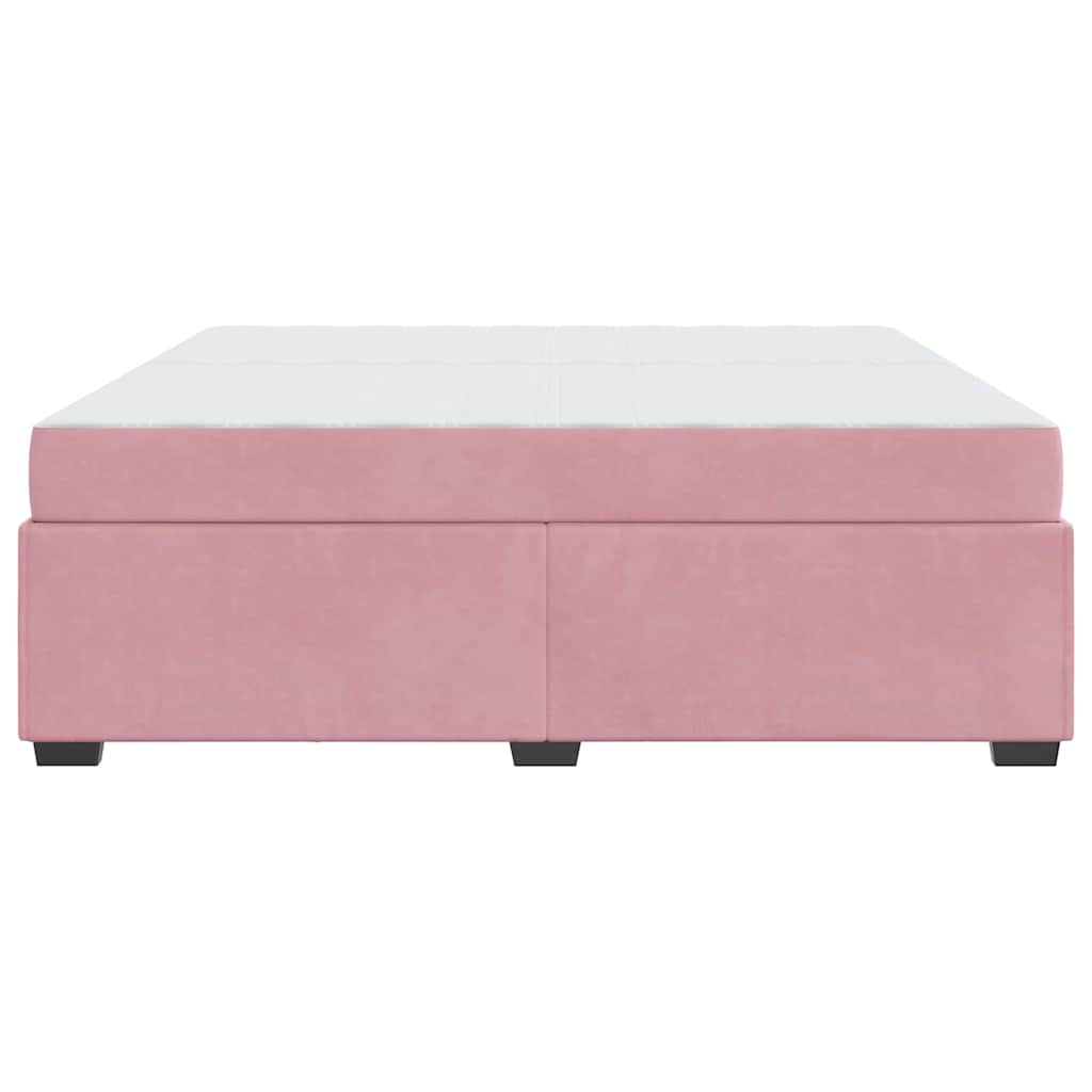 Bettrahmen mit Matratze Rosa 200 x 200 cm Stoff