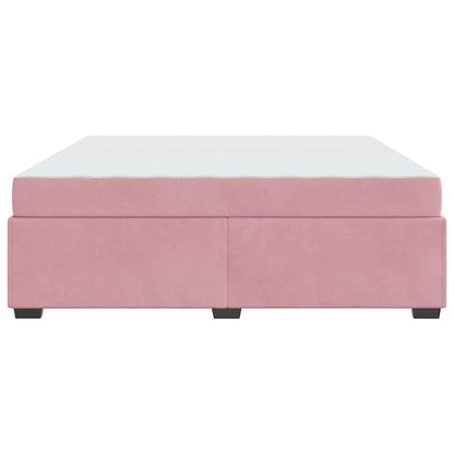 Bettrahmen mit Matratze Rosa 200 x 200 cm Stoff