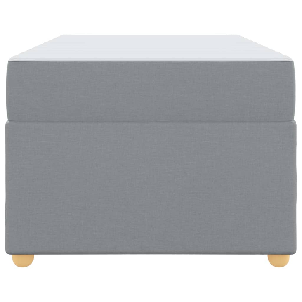 Bettrahmen mit Matratze Hellgrau 100 x 200 cm Stoff