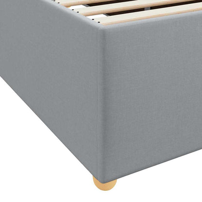 vidaXL Bettrahmen mit Matratze Hellgrau 200 x 200 cm Stoff