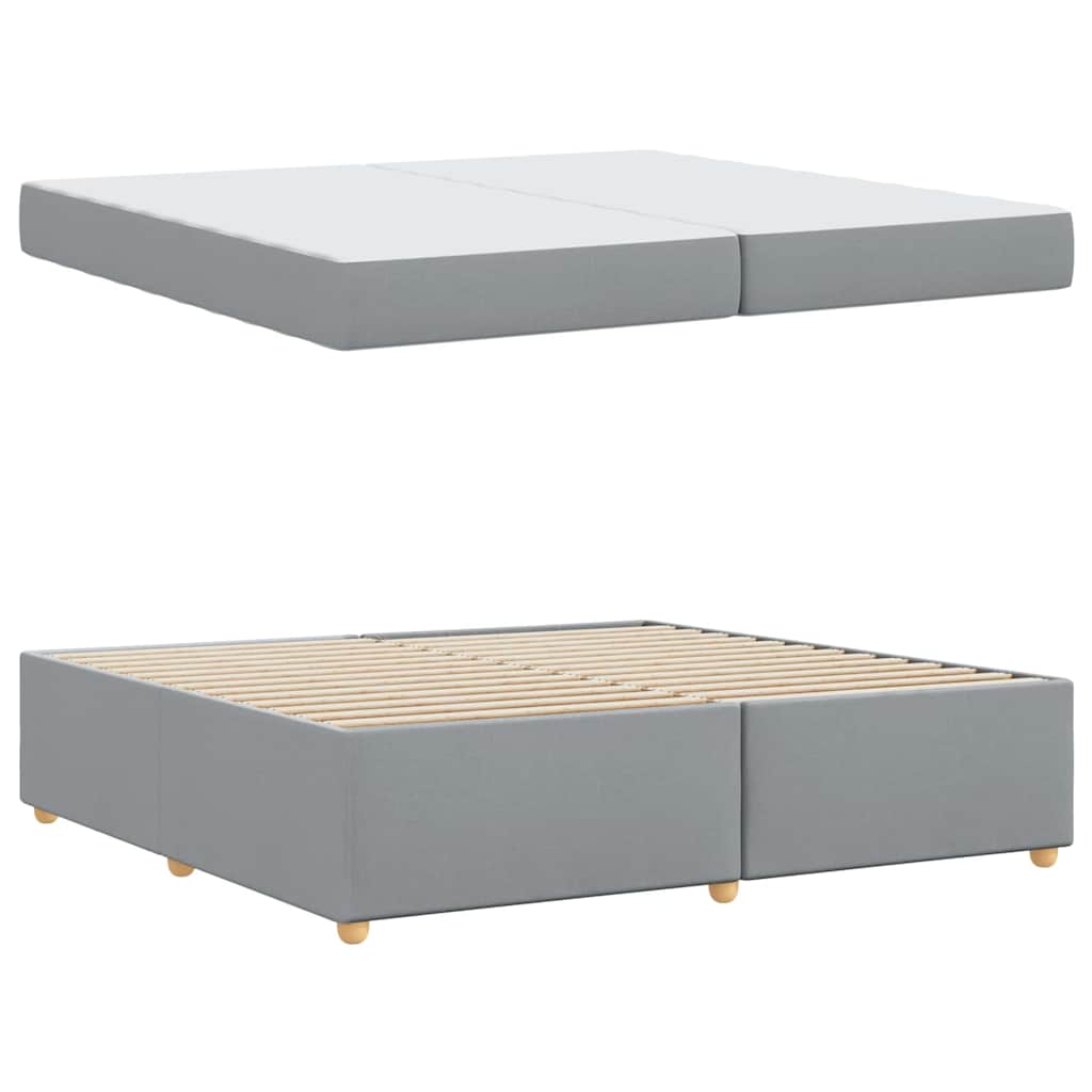 vidaXL Bettrahmen mit Matratze Hellgrau 200 x 200 cm Stoff