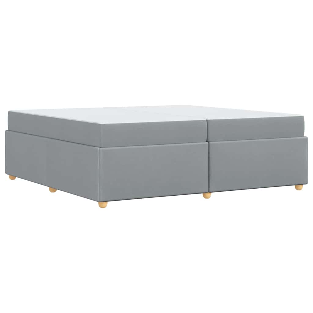 vidaXL Bettrahmen mit Matratze Hellgrau 200 x 200 cm Stoff
