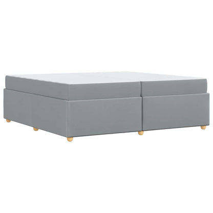 vidaXL Bettrahmen mit Matratze Hellgrau 200 x 200 cm Stoff