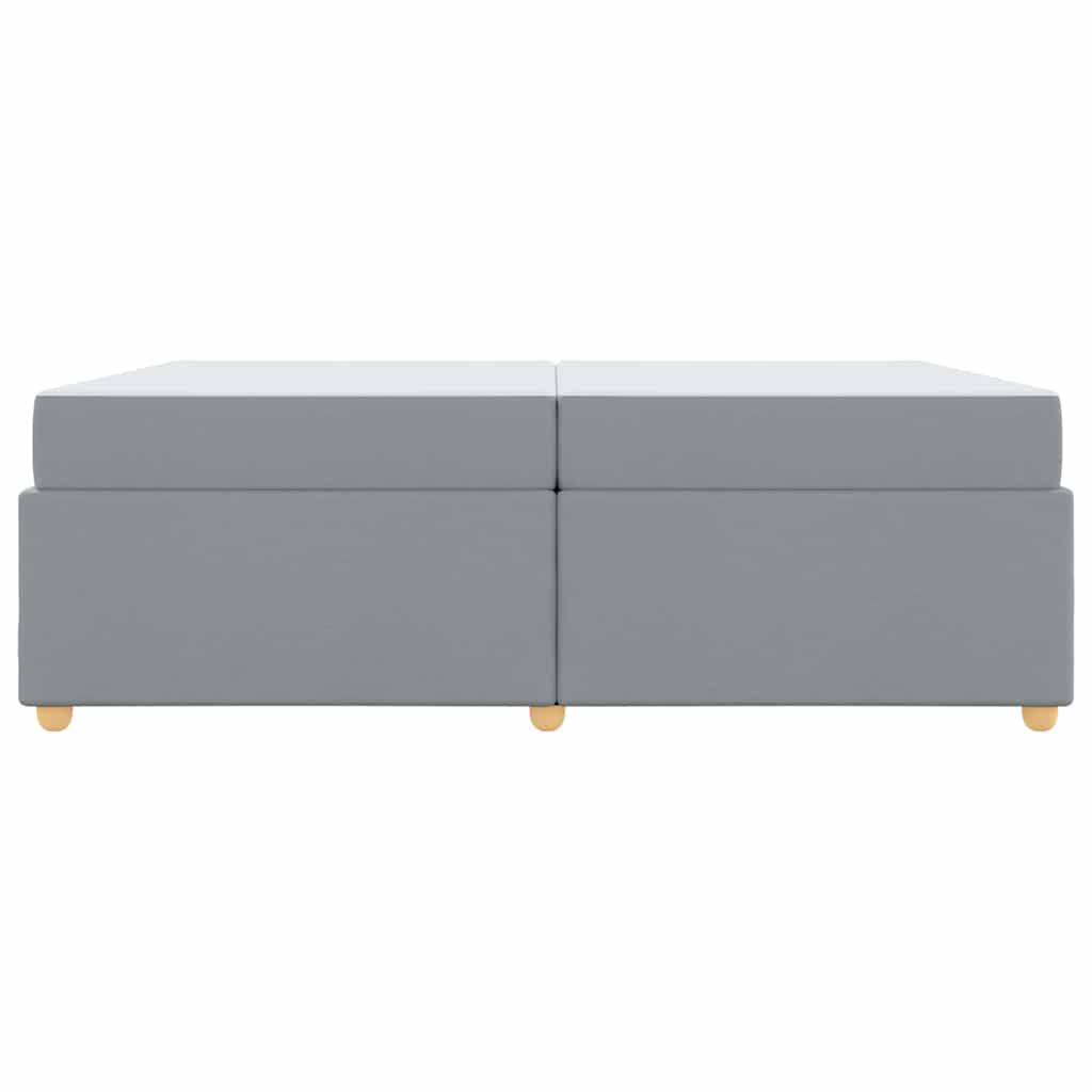 vidaXL Bettrahmen mit Matratze Hellgrau 200 x 200 cm Stoff