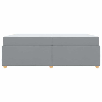 vidaXL Bettrahmen mit Matratze Hellgrau 200 x 200 cm Stoff