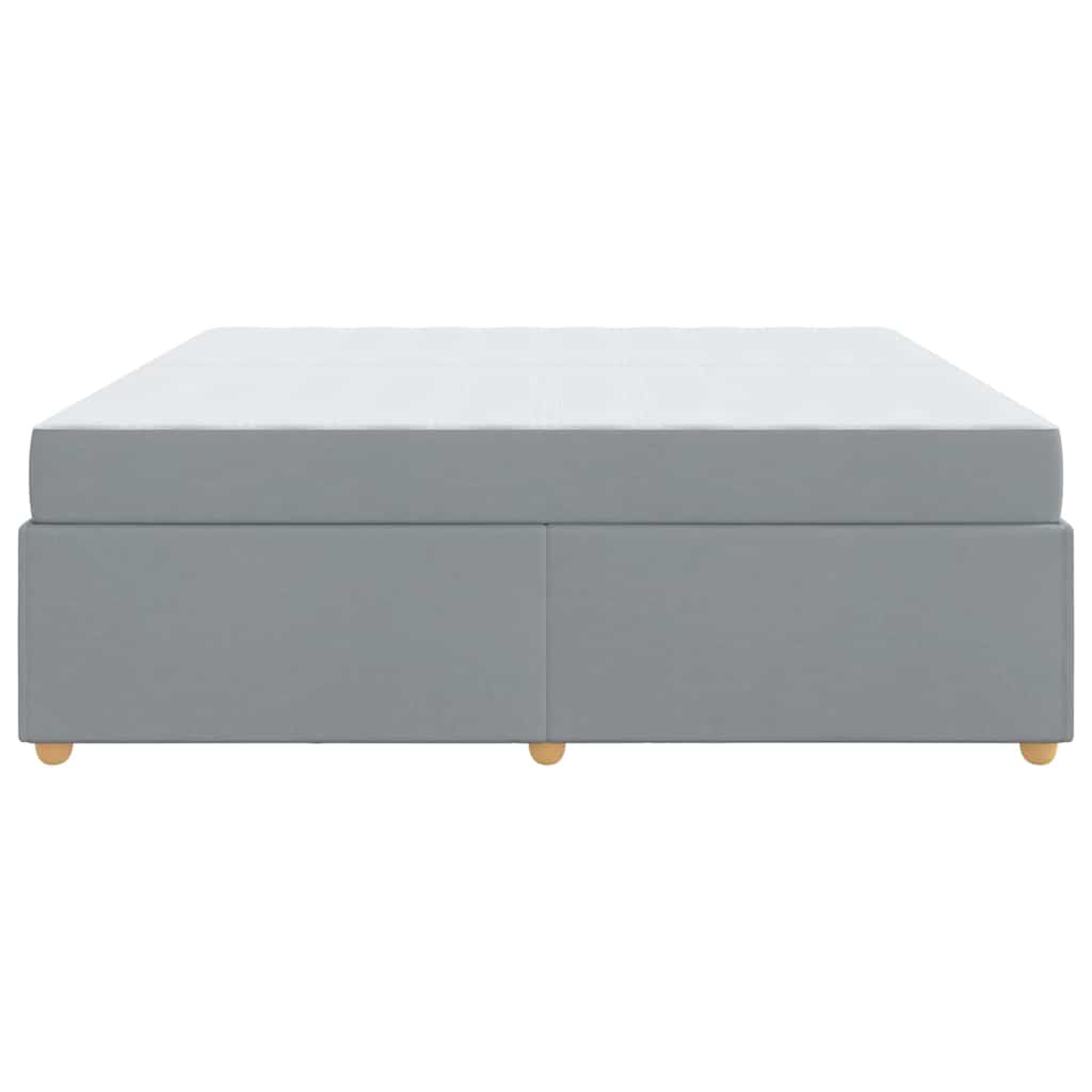 vidaXL Bettrahmen mit Matratze Hellgrau 200 x 200 cm Stoff