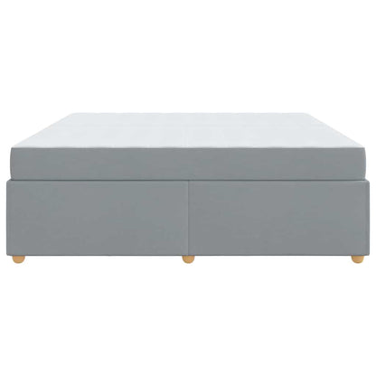vidaXL Bettrahmen mit Matratze Hellgrau 200 x 200 cm Stoff