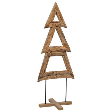 vidaXL Weihnachtsbaum mit Ständer Braun 90 cm Massivholz Teak