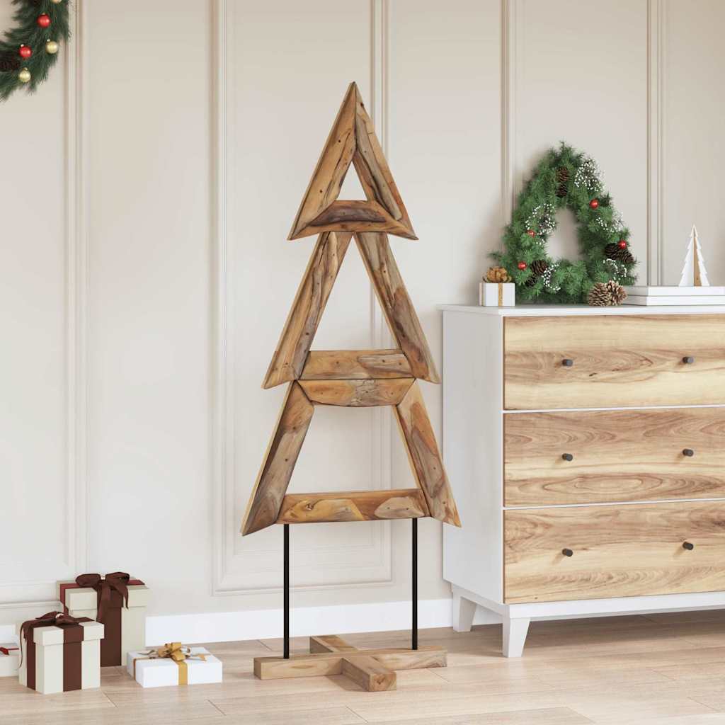 vidaXL Weihnachtsbaum mit Ständer Braun 149,5 cm Massivholz Teak
