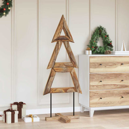 vidaXL Weihnachtsbaum mit Ständer Braun 149,5 cm Massivholz Teak