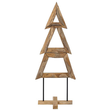 vidaXL Weihnachtsbaum mit Ständer Braun 149,5 cm Massivholz Teak