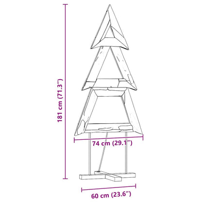 vidaXL Weihnachtsbaum mit Ständer Braun 181 cm Massivholz Teak