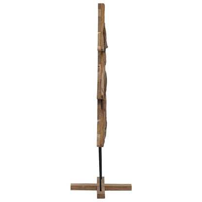 vidaXL Weihnachtsbaum mit Ständer Braun 90 cm Massivholz Teak