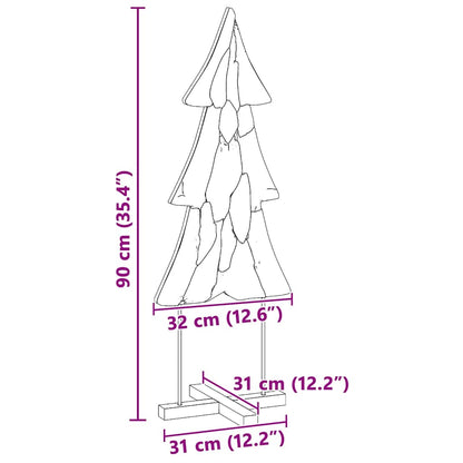 vidaXL Weihnachtsbaum mit Ständer Braun 90 cm Massivholz Teak