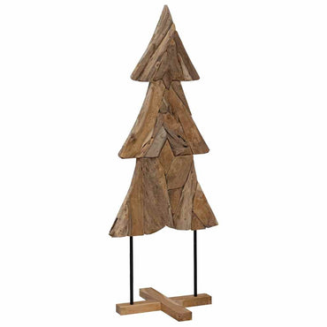 vidaXL Weihnachtsbaum mit Ständer Braun 151 cm Massivholz Teak