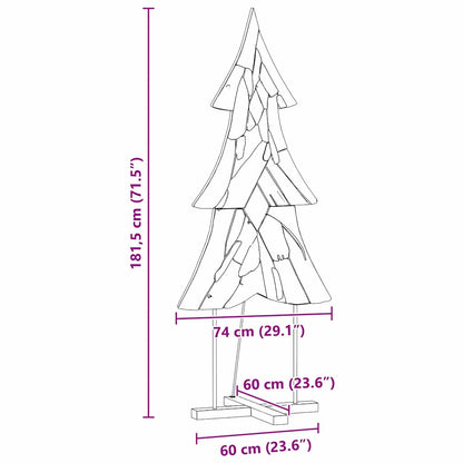 Weihnachtsbaum mit Ständer Braun 181,5 cm Massivholz Teak