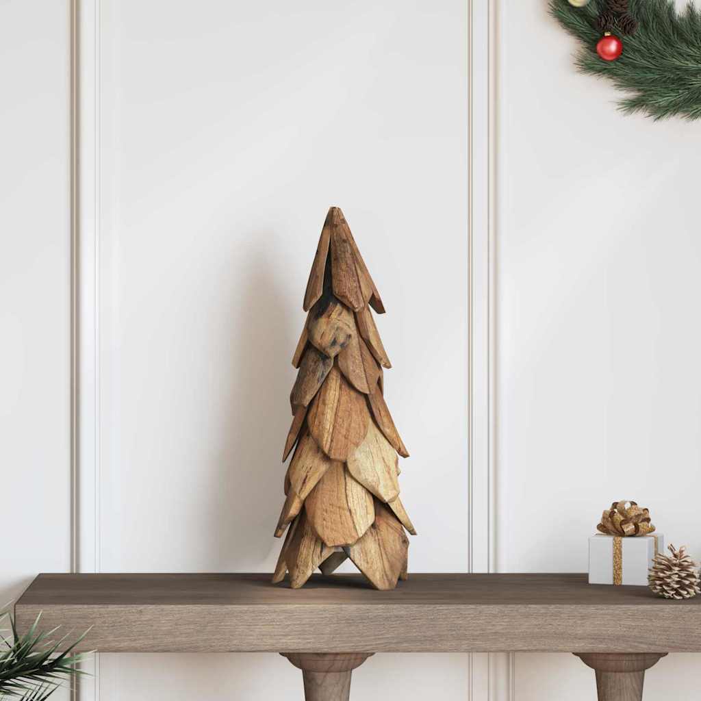 vidaXL Weihnachtsbaum mit Ständer Braun 51 cm Massivholz Teak