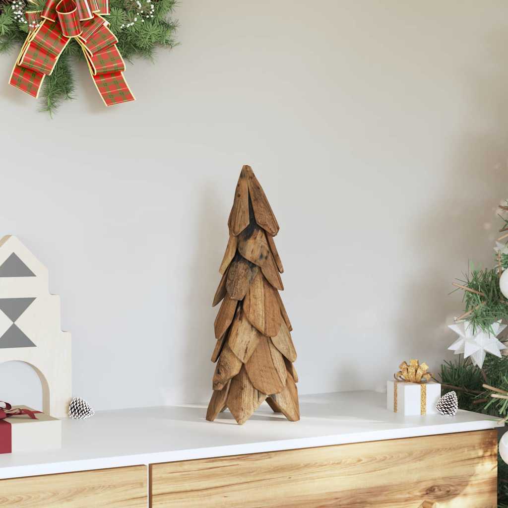 vidaXL Weihnachtsbaum mit Ständer Braun 51 cm Massivholz Teak