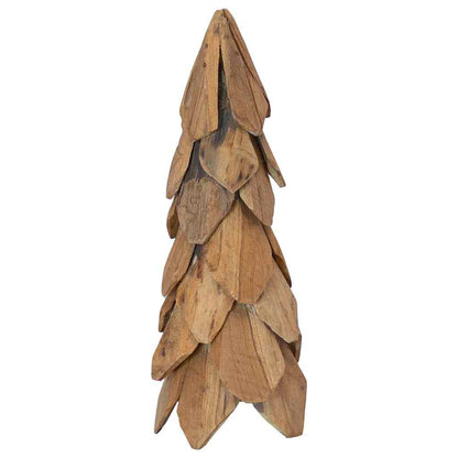 vidaXL Weihnachtsbaum mit Ständer Braun 51 cm Massivholz Teak
