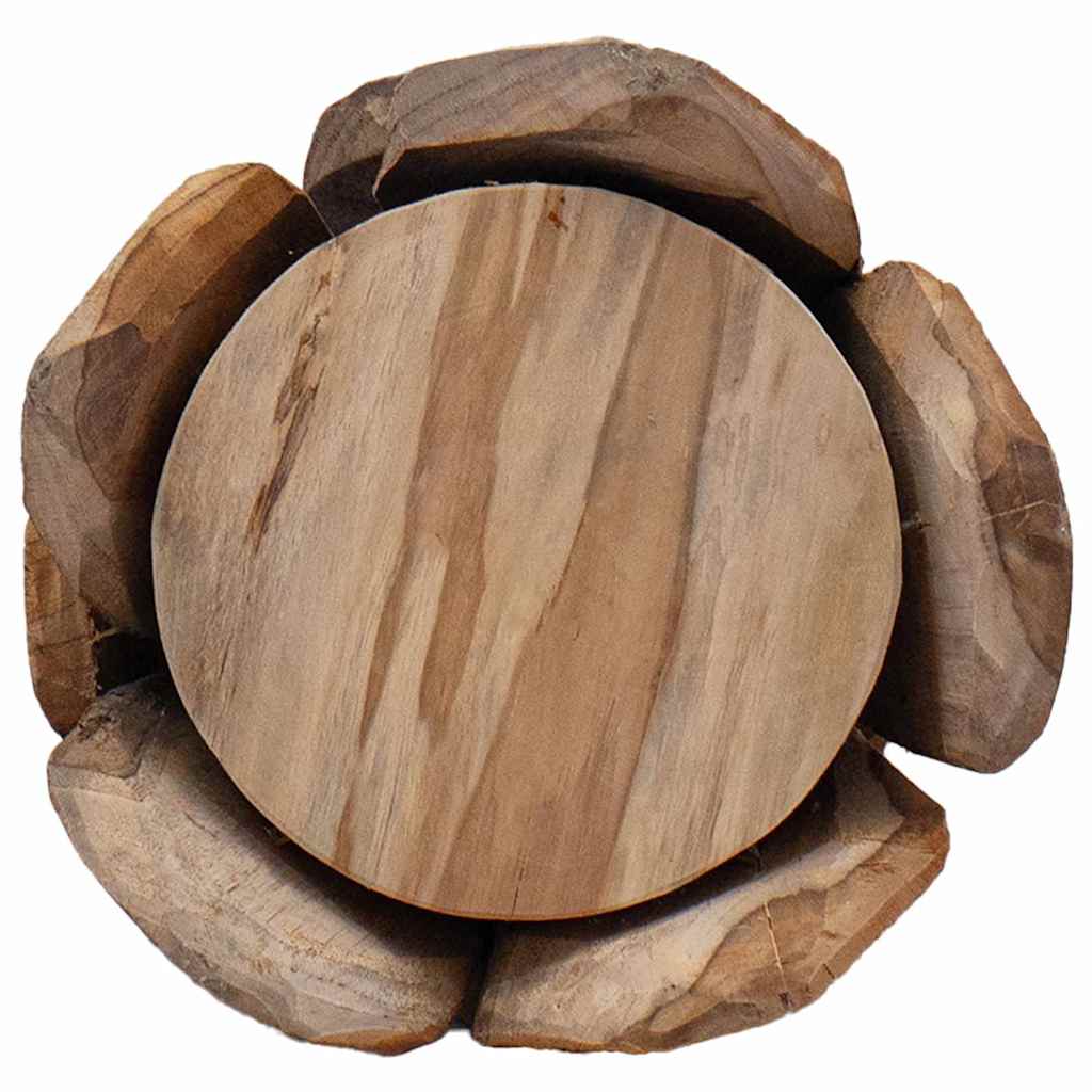 vidaXL Weihnachtsbaum mit Ständer Braun 80 cm Massivholz Teak