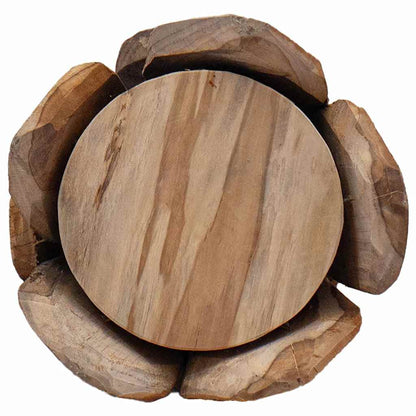 vidaXL Weihnachtsbaum mit Ständer Braun 80 cm Massivholz Teak