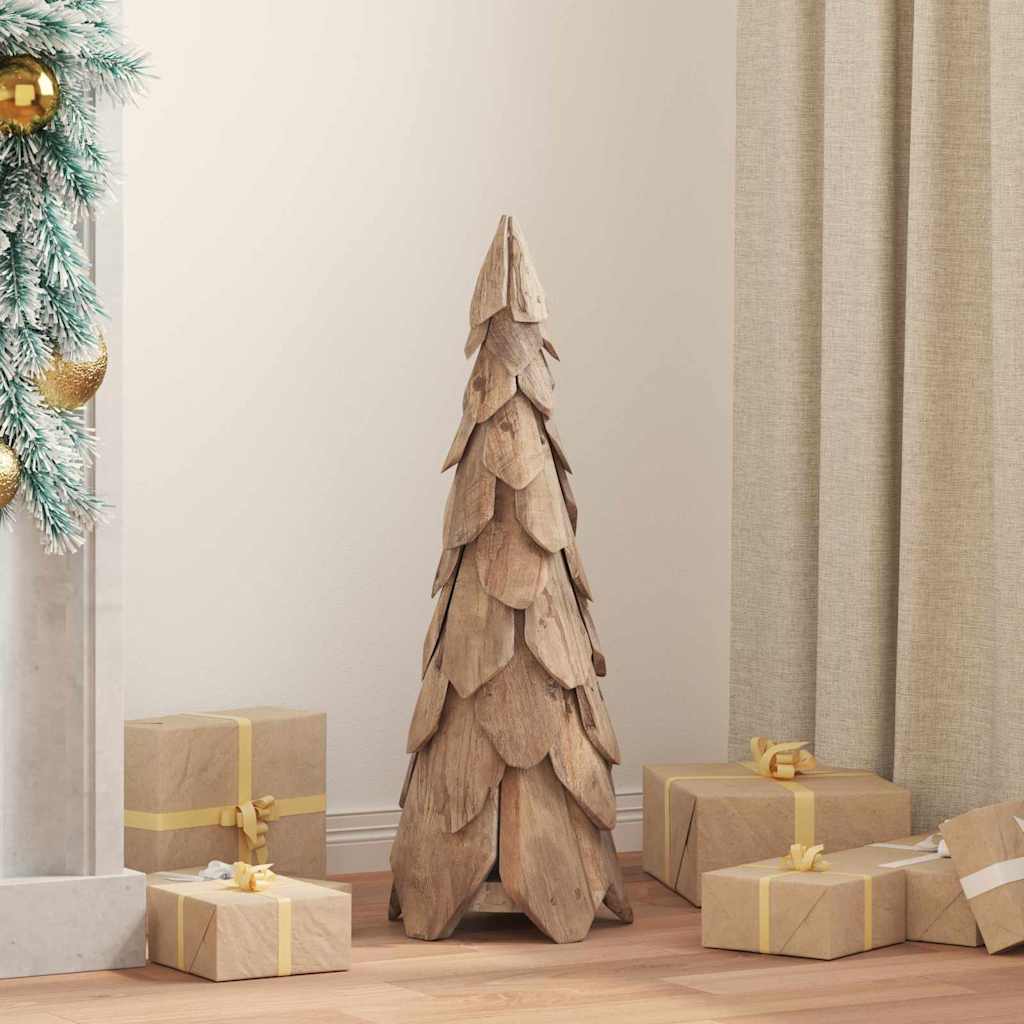 vidaXL Weihnachtsbaum mit Ständer Braun 80 cm Massivholz Teak