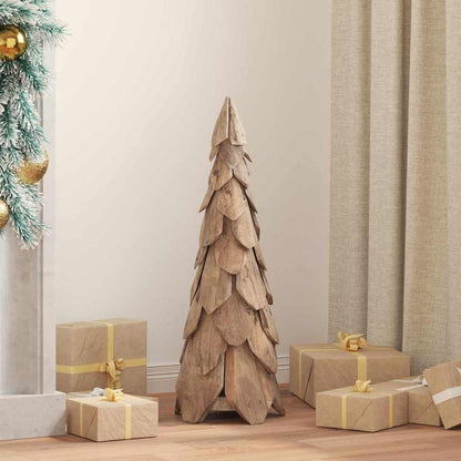 vidaXL Weihnachtsbaum mit Ständer Braun 80 cm Massivholz Teak