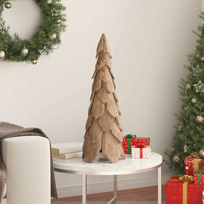 vidaXL Weihnachtsbaum mit Ständer Braun 80 cm Massivholz Teak