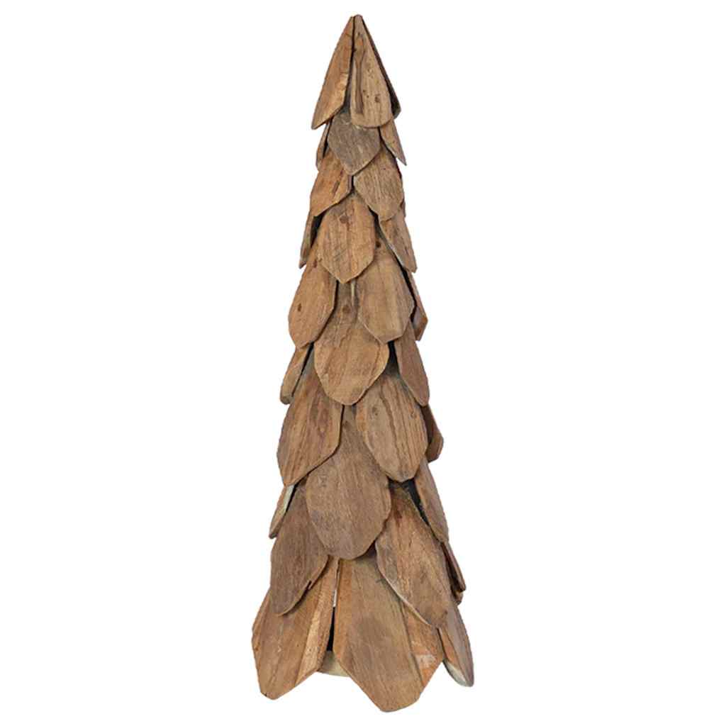 vidaXL Weihnachtsbaum mit Ständer Braun 80 cm Massivholz Teak