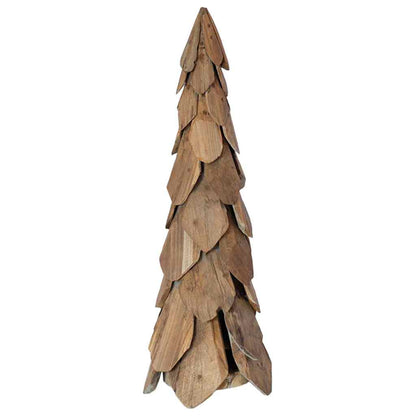 vidaXL Weihnachtsbaum mit Ständer Braun 80 cm Massivholz Teak