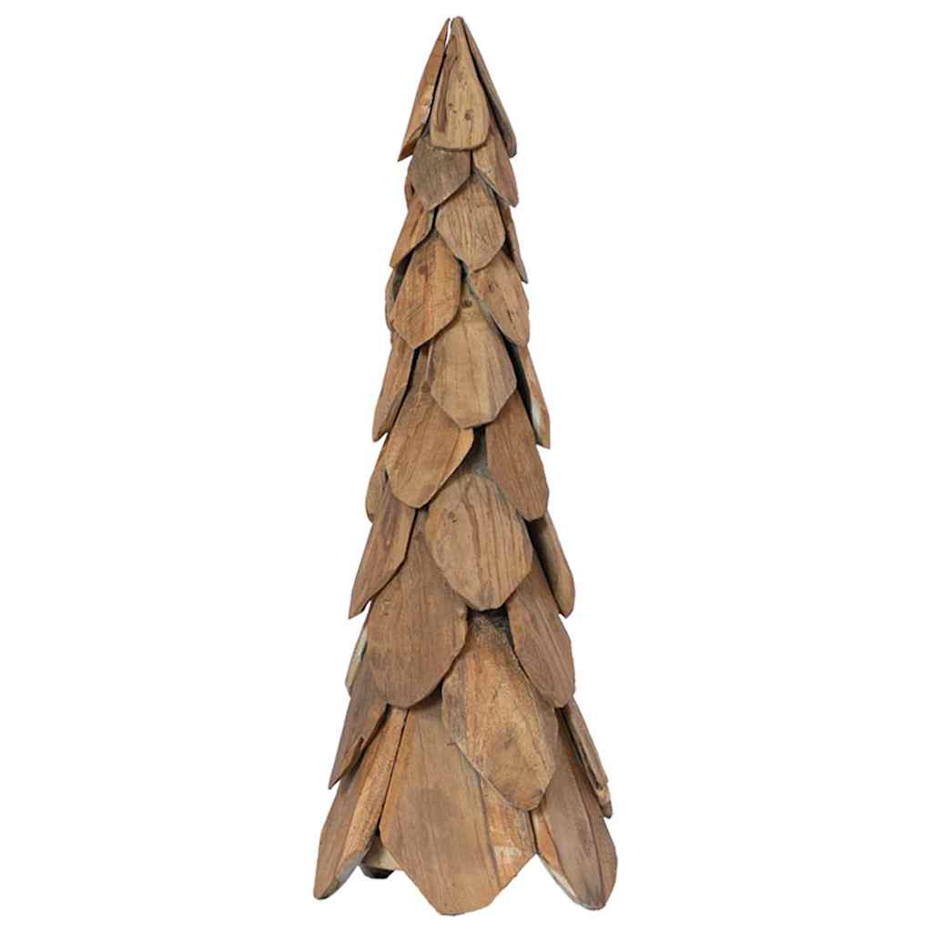 vidaXL Weihnachtsbaum mit Ständer Braun 80 cm Massivholz Teak