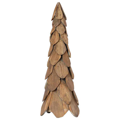 vidaXL Weihnachtsbaum mit Ständer Braun 80 cm Massivholz Teak