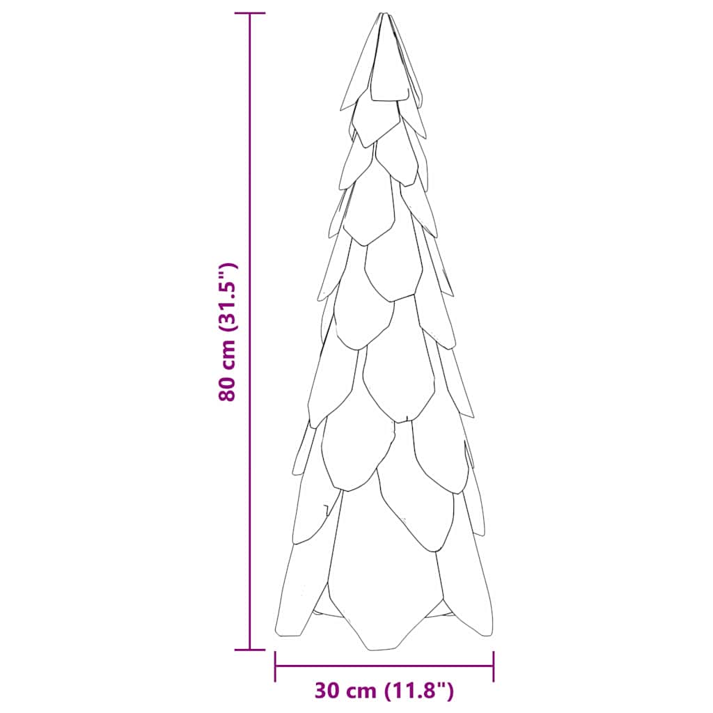 vidaXL Weihnachtsbaum mit Ständer Braun 80 cm Massivholz Teak