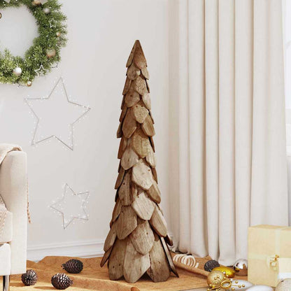 vidaXL Weihnachtsbaum mit Ständer Braun 111 cm Massivholz Teak