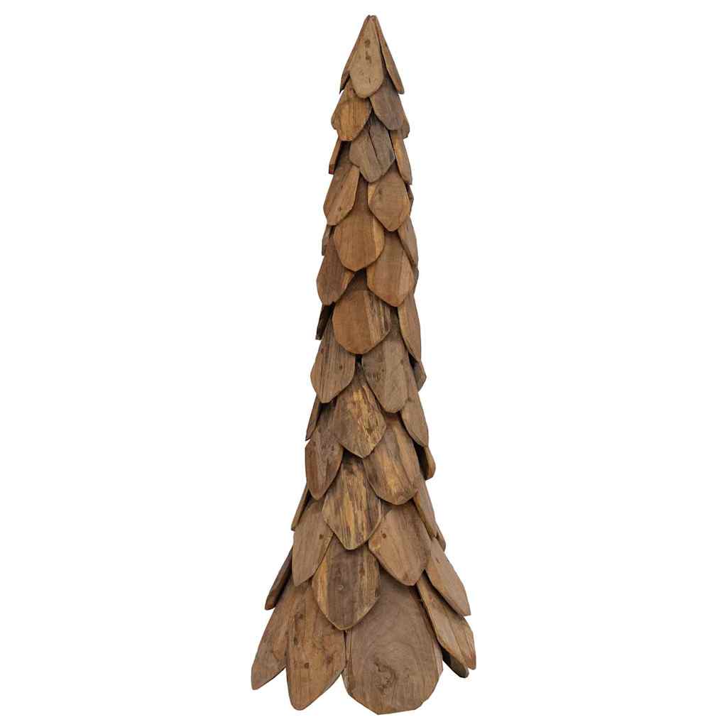 vidaXL Weihnachtsbaum mit Ständer Braun 111 cm Massivholz Teak